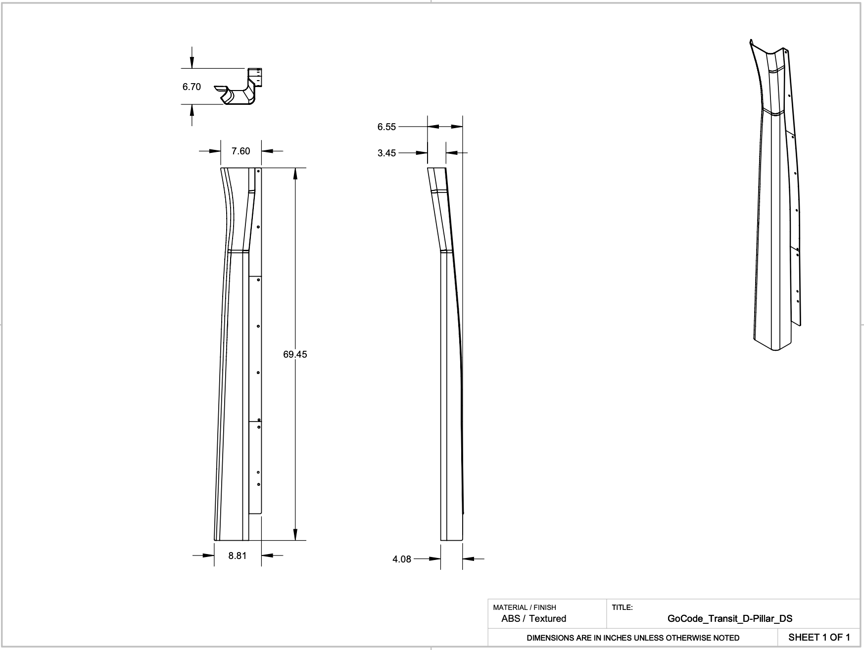Ford Transit High Roof Rear Trim Kit GoCode