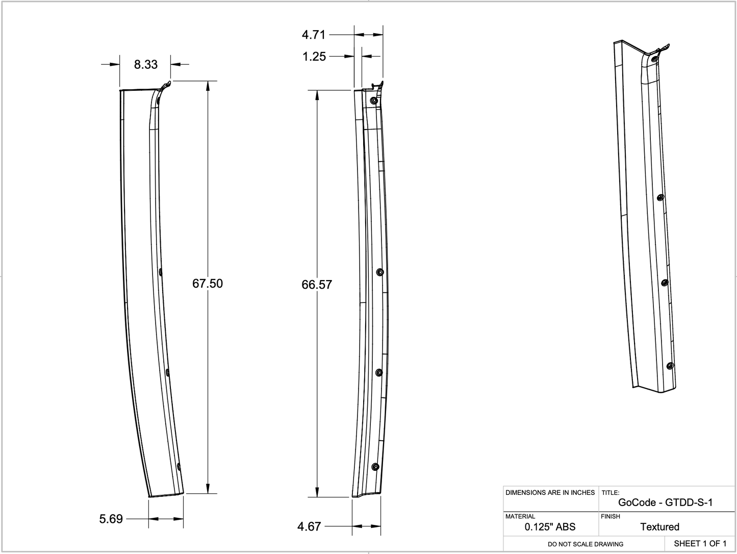 Mercedes Sprinter D-Pillar Trim Kit (Rear Door Threshold) GoCode