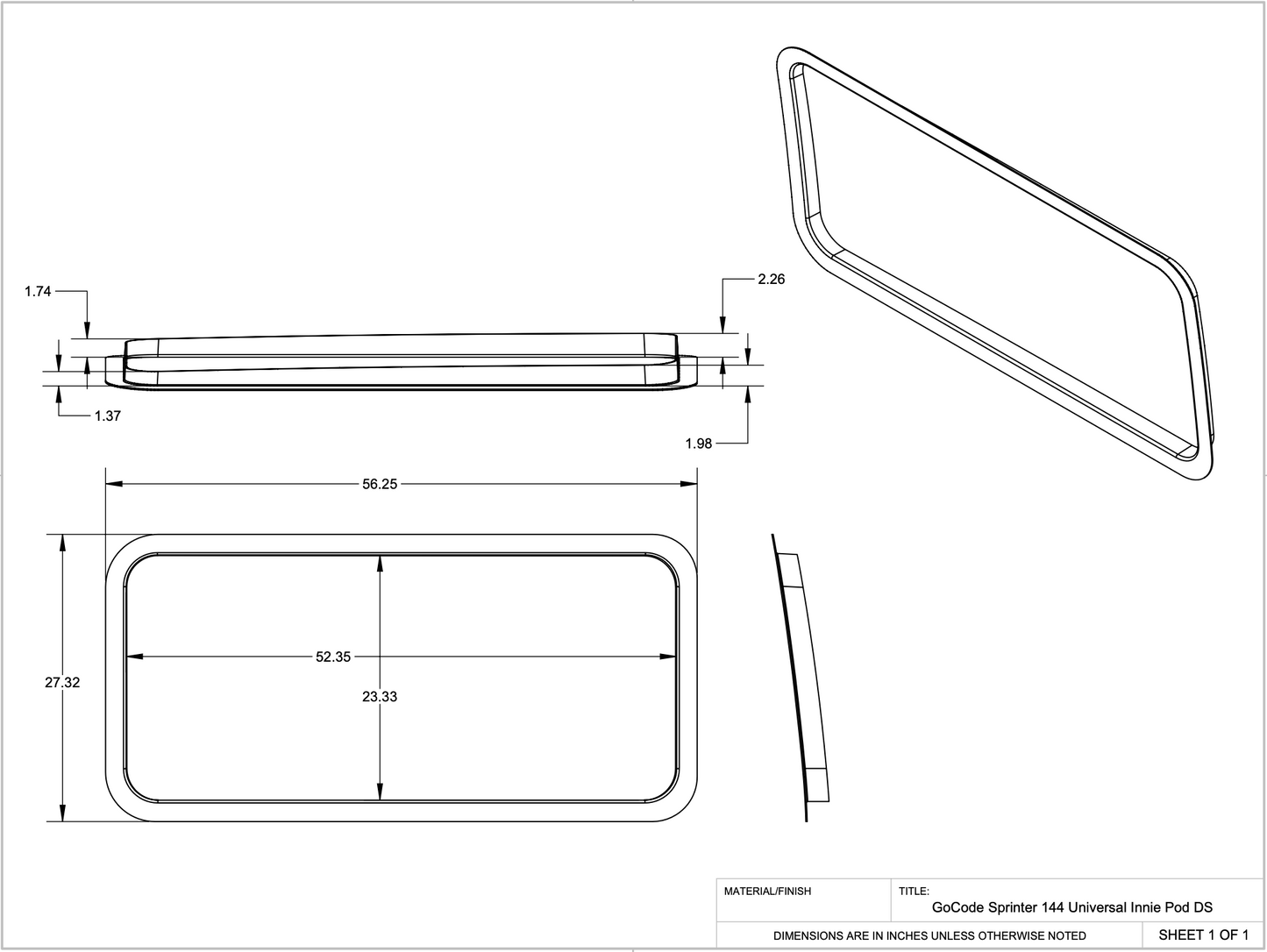 Sprinter 144 Rear Window/Innie Pair GoCode