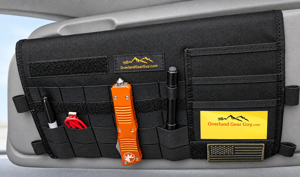 Sprinter Sun Visor Organizer with Mirror Overland Gear Guy