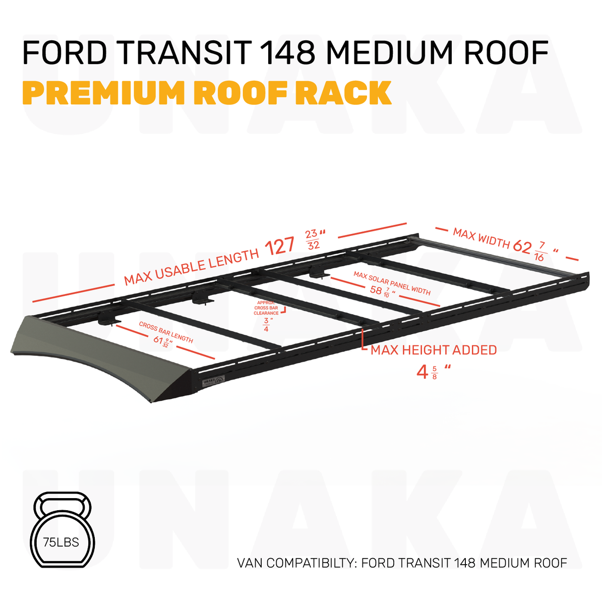 Ford Transit Roof Rack - Premium - 148" Medium Roof Unaka Gear Co.