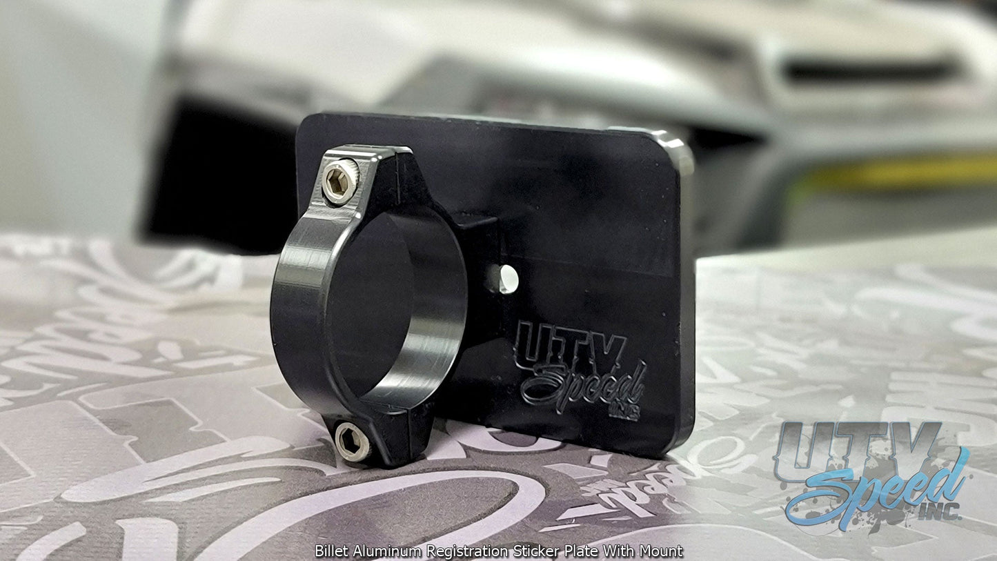 Billet Aluminum Registration Sticker Plate With Mount