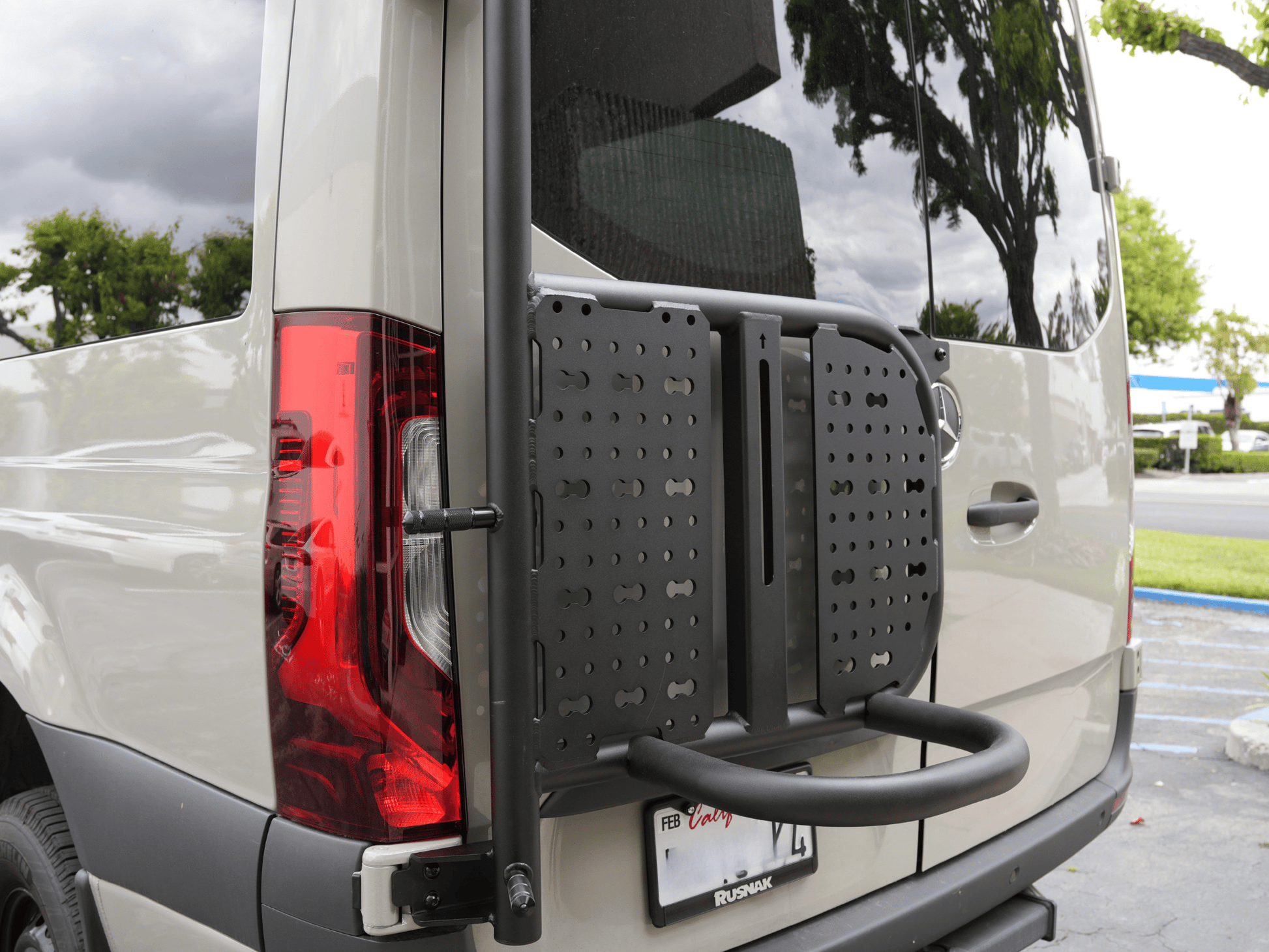 Sprinter Rear Tire Carrier with Molle Panel White Top Adventures