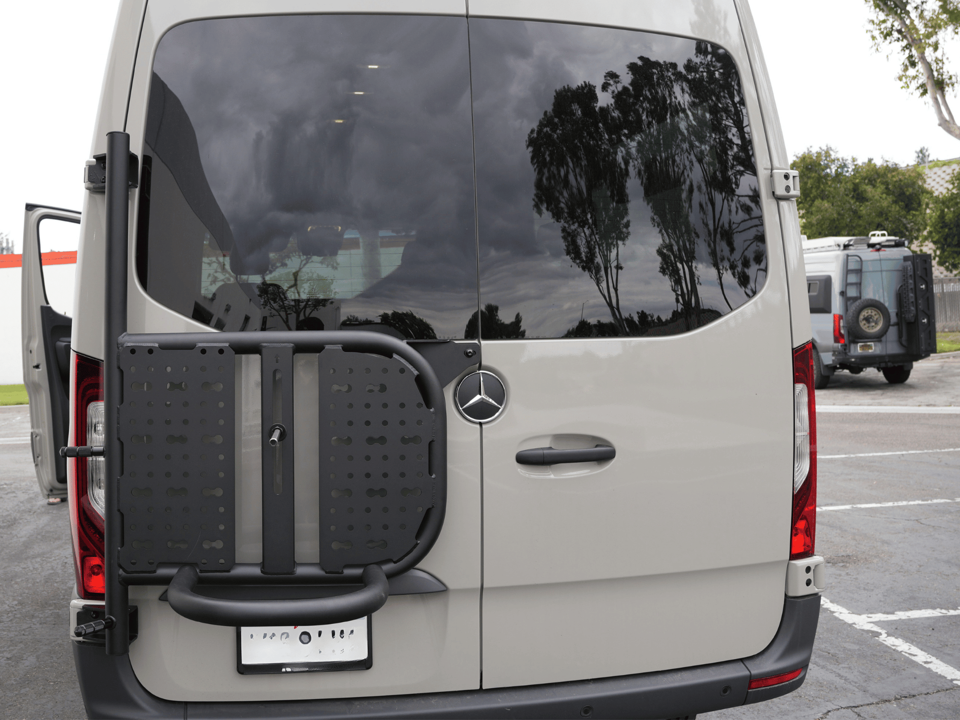 Sprinter Rear Tire Carrier with Molle Panel White Top Adventures