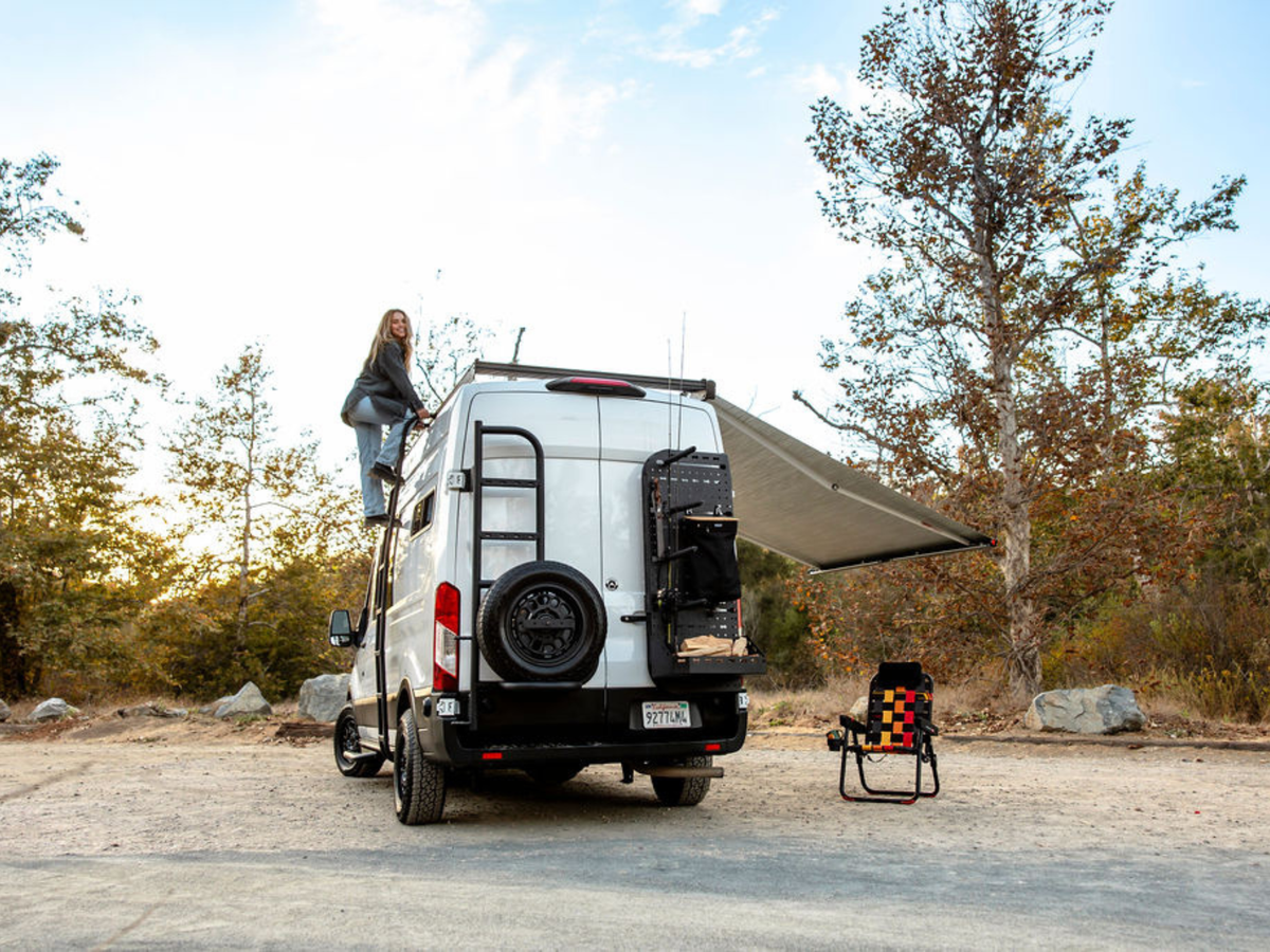 TRANSIT HIGH ROOF SIDE LADDER White Top Adventures