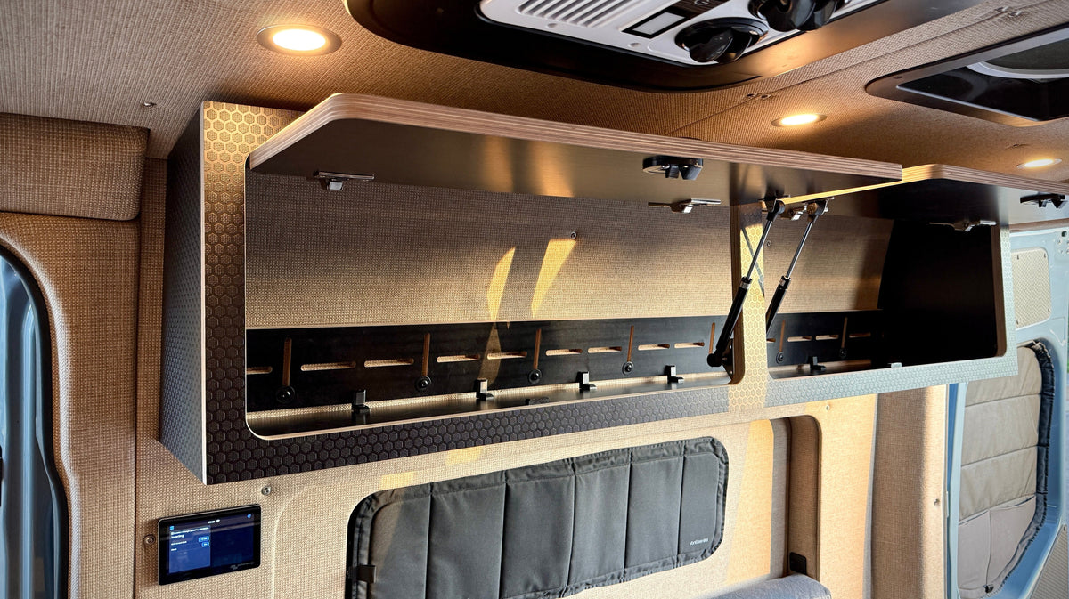 60" Upper Cabinet for High Roof Sprinter Vans | Black Hex Weekender Outdoors