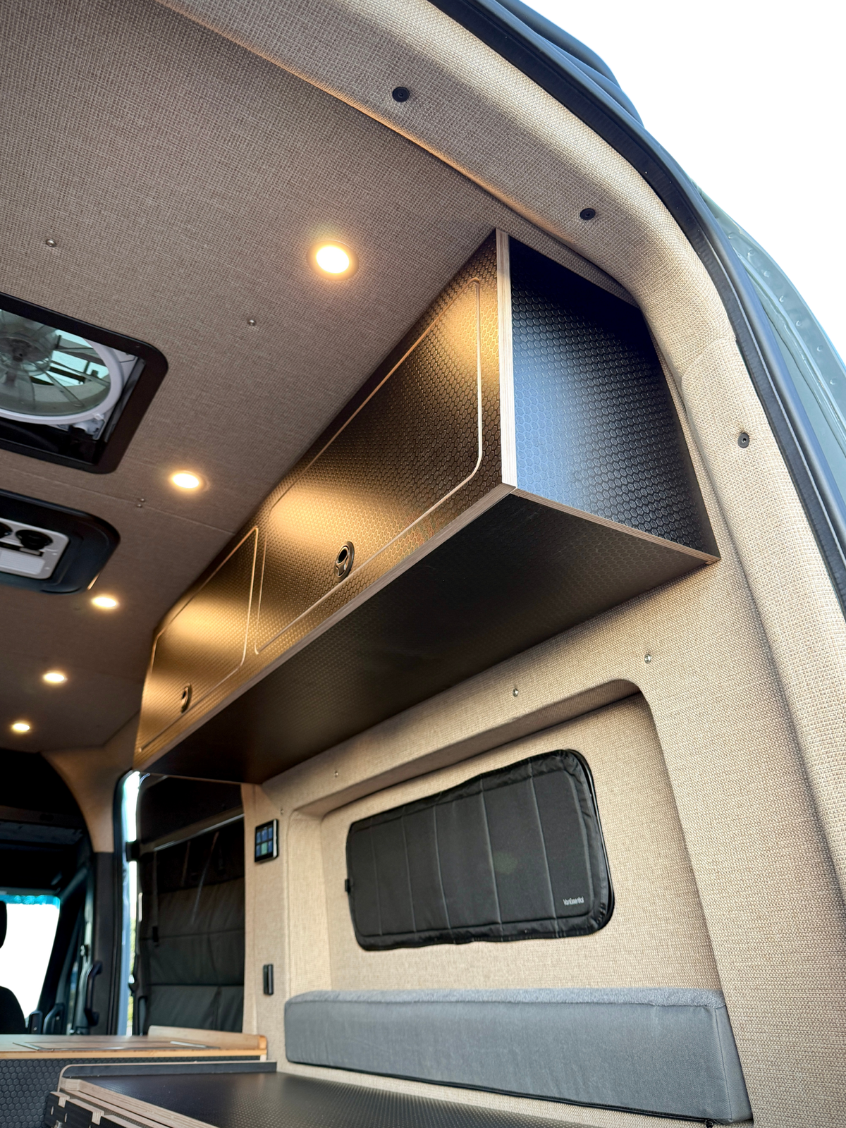 60" Upper Cabinet for High Roof Sprinter Vans | Black Hex Weekender Outdoors