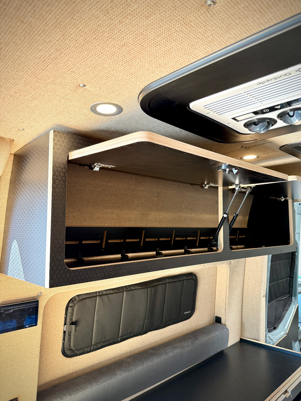 60" Upper Cabinet for High Roof Sprinter Vans | Black Hex Weekender Outdoors