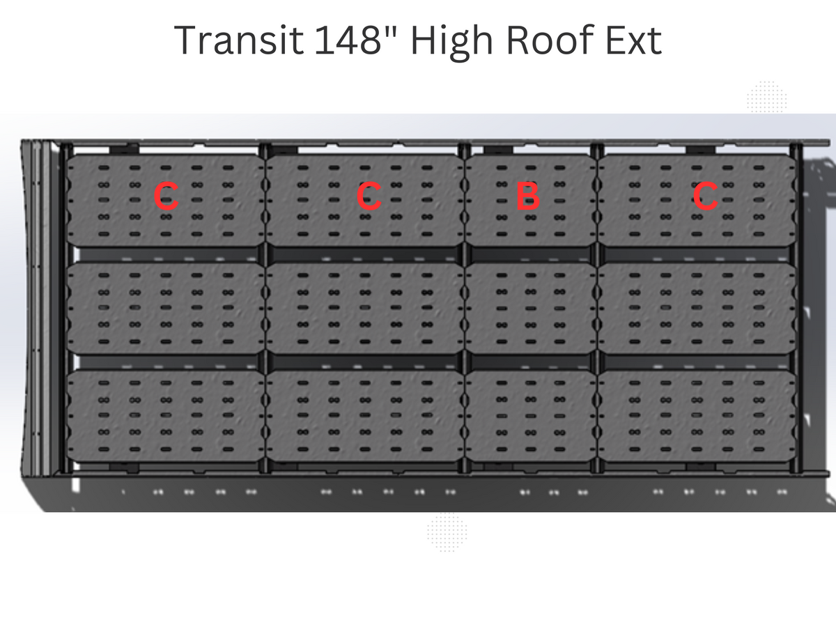 TRANSIT VAN 148" HIGH ROOF EXT STRATA ROOF RACK White Top Adventures