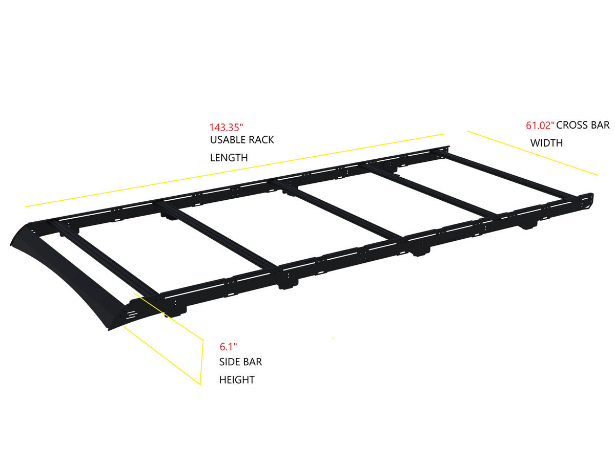 TRANSIT VAN 148" HIGH ROOF EXT STRATA ROOF RACK White Top Adventures