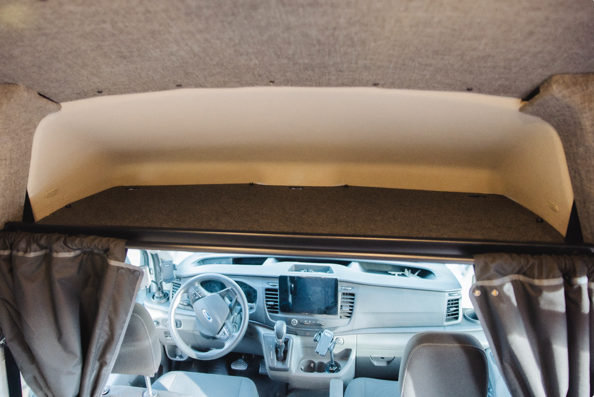 Ford Transit Headliner Shelf & Curtain Rod VanEssential