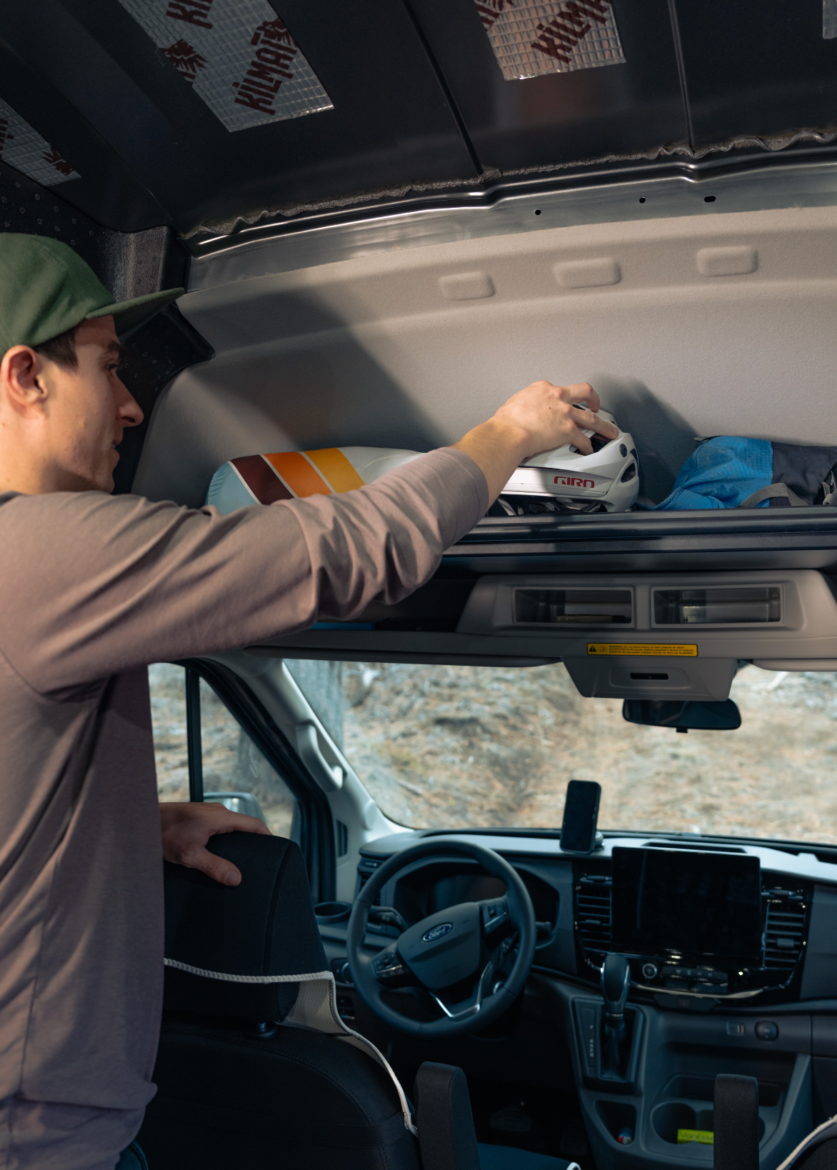 Ford Transit Headliner Shelf & Curtain Rod VanEssential