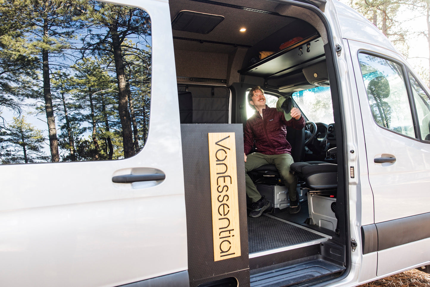 Mercedes Sprinter Headliner Shelf & Curtain Rod VanEssential