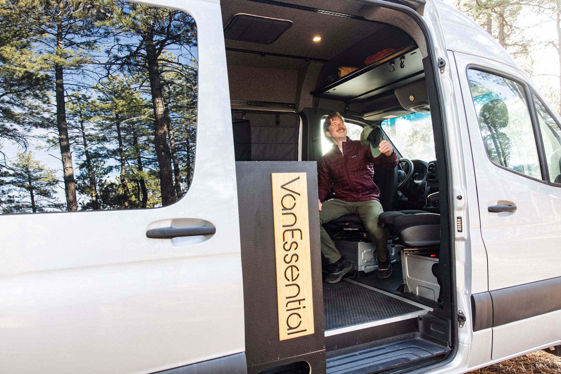 Mercedes Sprinter Headliner Shelf & Curtain Rod VanEssential