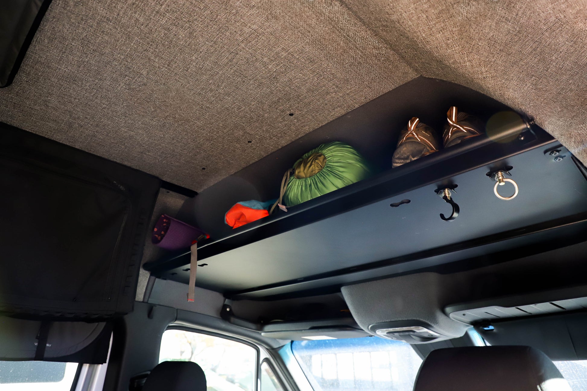 Mercedes Sprinter Headliner Shelf & Curtain Rod VanEssential