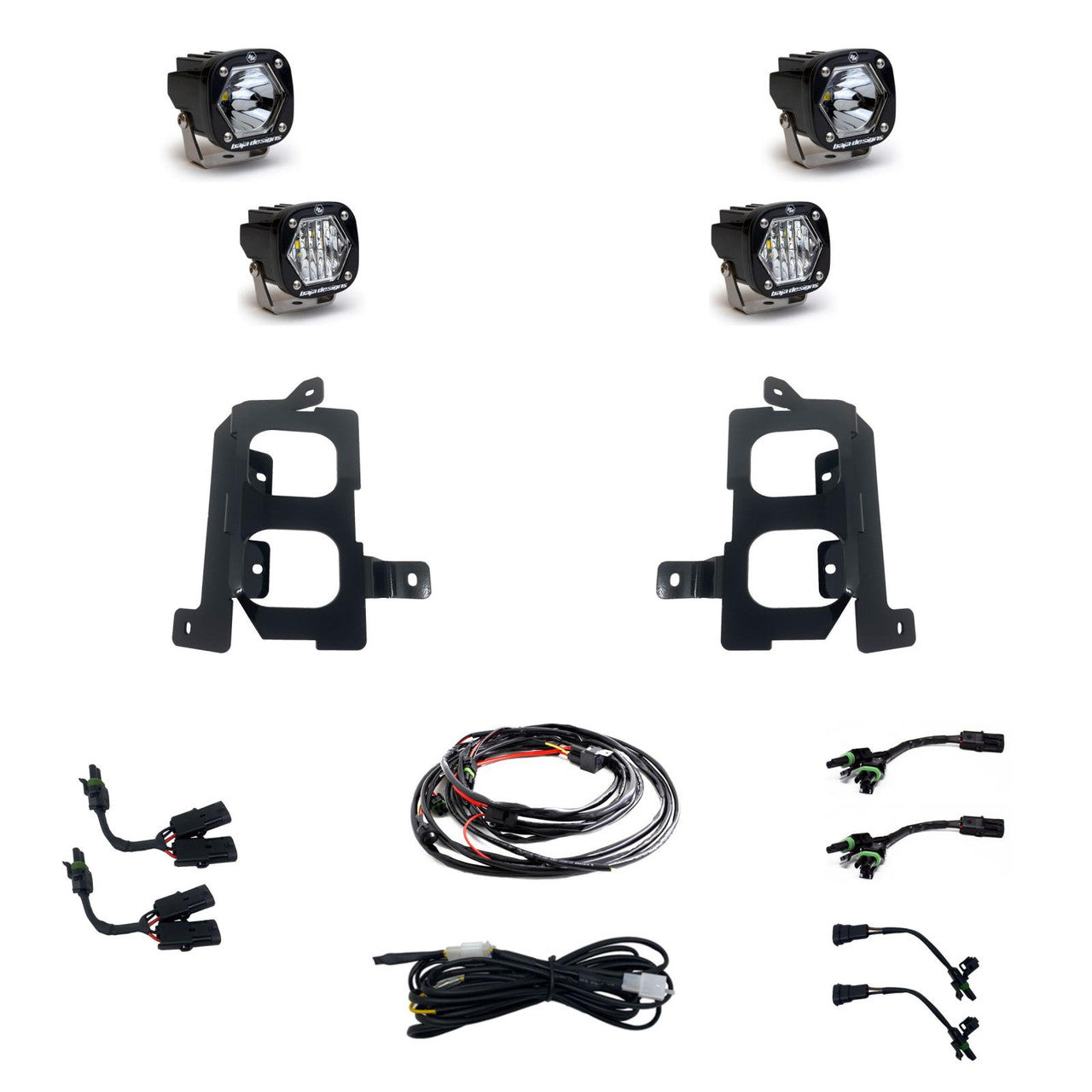 Baja Designs S1 Dual Fog Pocket Light Kit | 2020-22 GMC Sierra 2500HD/3500HD Dunes 2 Dezert SXS