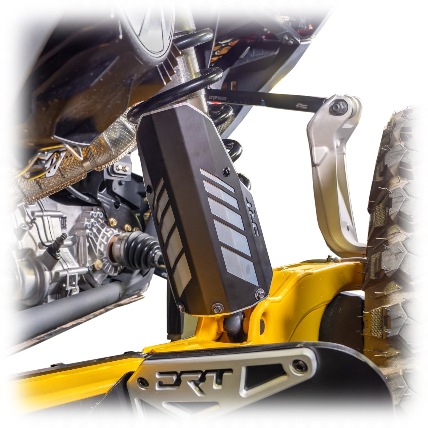 DRT Can-Am 2017+ Maverick X3/R Rear Aluminum Shock Guards Dunes 2 Dezert SXS