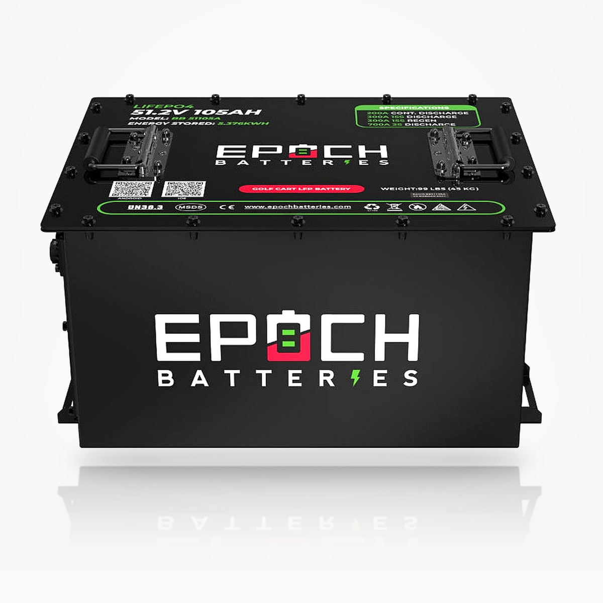 48V 105Ah Golf Cart Battery Complete Kit - Lithium (LiFePO4) Epoch Batteries