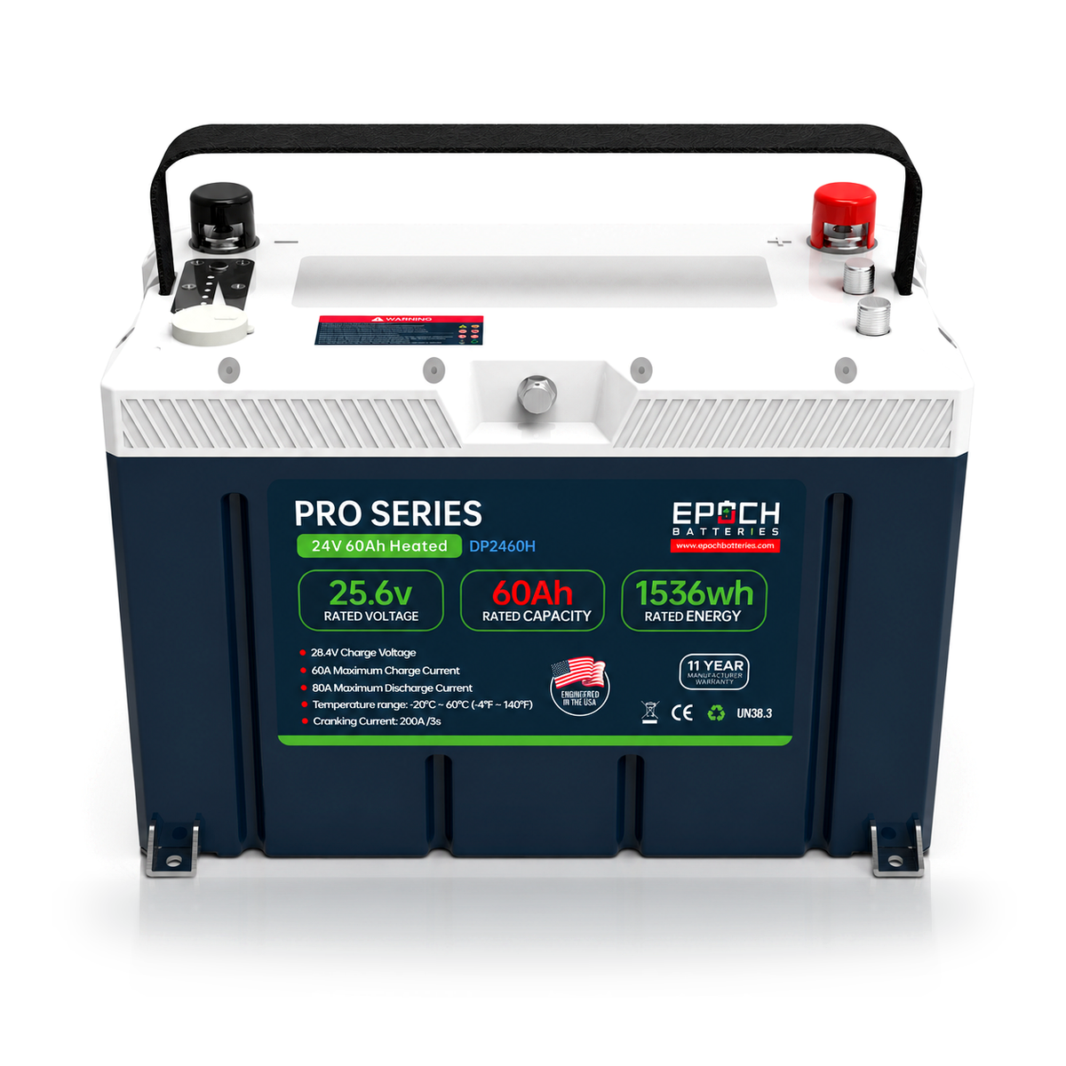 24V 60Ah Pro Series LiFePO4 Battery (1.54kWh) Epoch Batteries