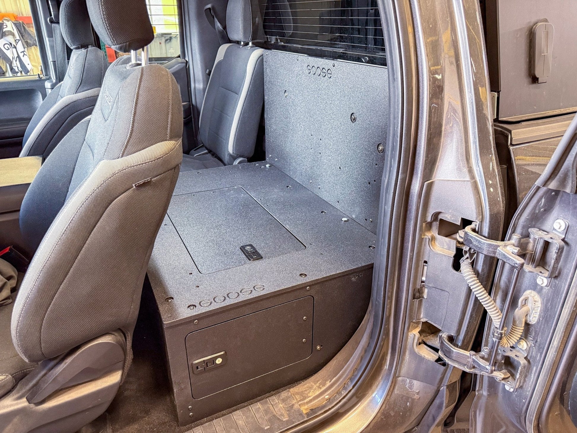 Ford - F-150 - 2015-Present - 13th & 14th Gen - Explore Series - SuperCab - Second Row - HIGH Seat Delete Plate System - Without Subwoofer Goose Gear