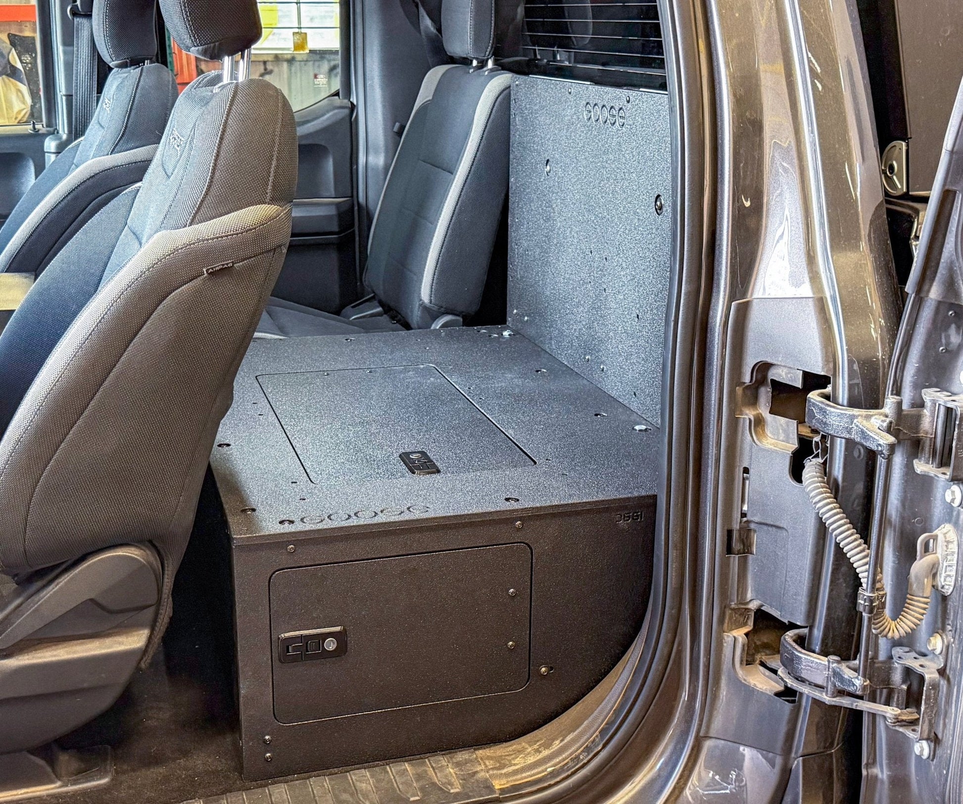 Ford - F-150 - 2015-Present - 13th & 14th Gen - Explore Series - SuperCab - Second Row - HIGH Seat Delete Plate System - Without Subwoofer Goose Gear