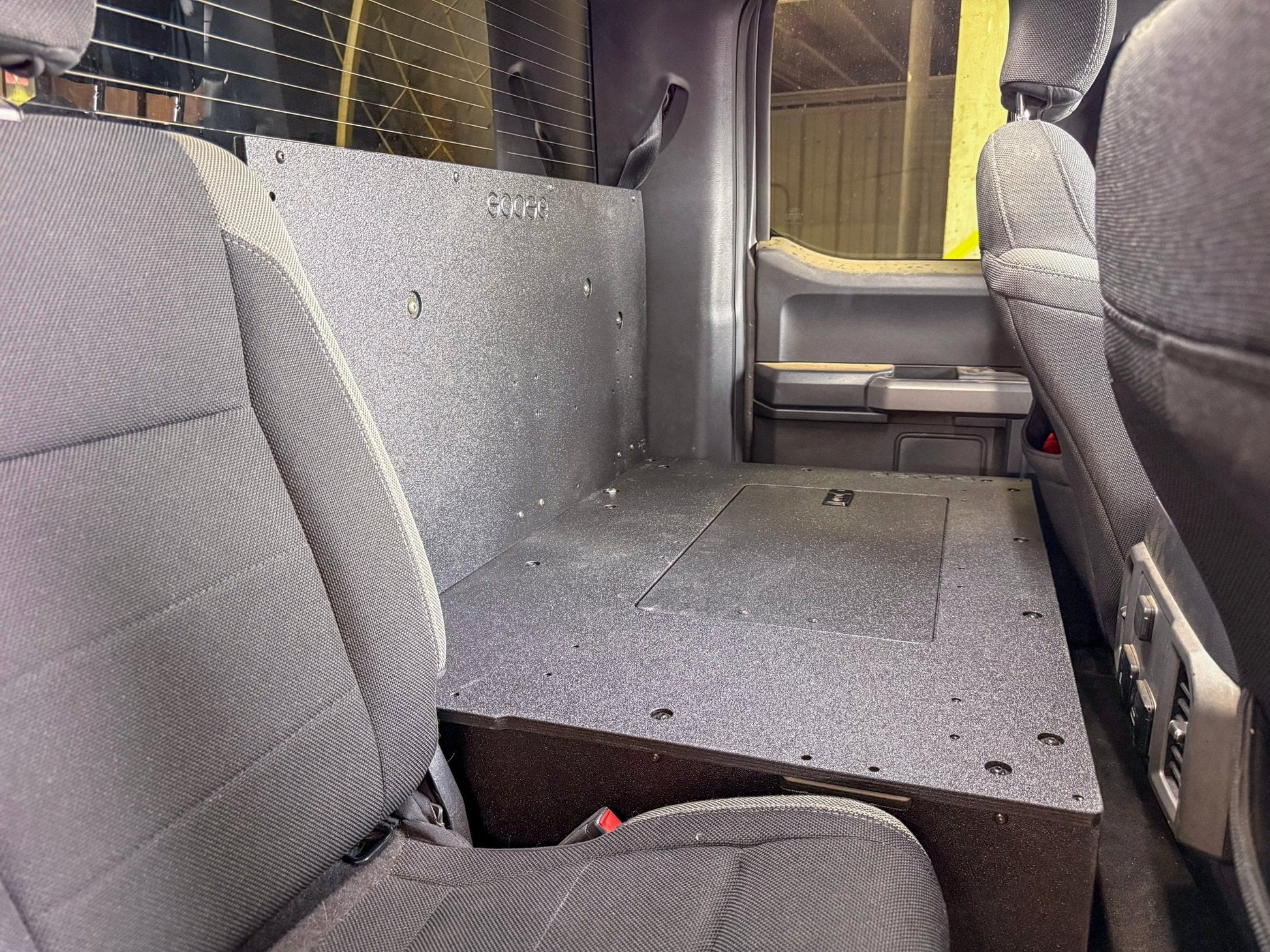 Ford - F-150 - 2015-Present - 13th & 14th Gen - Explore Series - SuperCab - Second Row - HIGH Seat Delete Plate System - Without Subwoofer Goose Gear