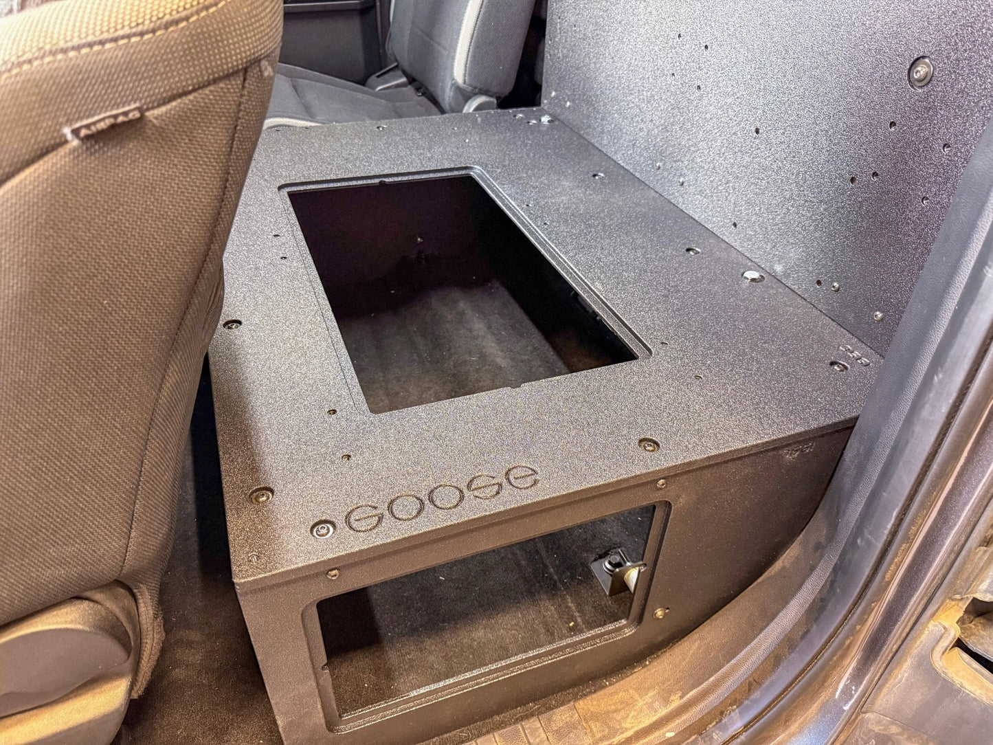 Ford - F-150 - 2015-Present - 13th & 14th Gen - Explore Series - SuperCab - Second Row - HIGH Seat Delete Plate System - Without Subwoofer Goose Gear