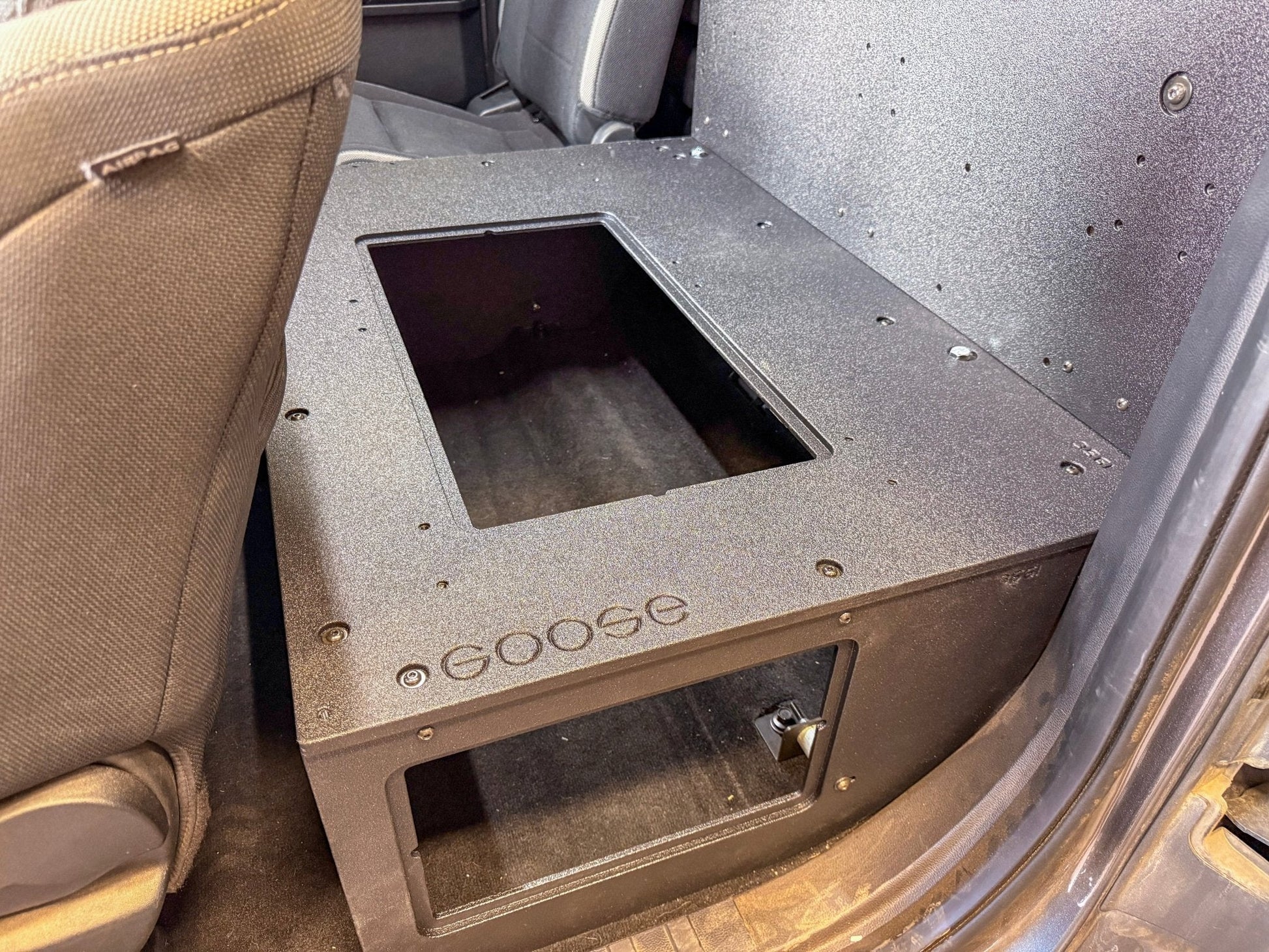 Ford - F-150 - 2015-Present - 13th & 14th Gen - Explore Series - SuperCab - Second Row - HIGH Seat Delete Plate System - Without Subwoofer Goose Gear