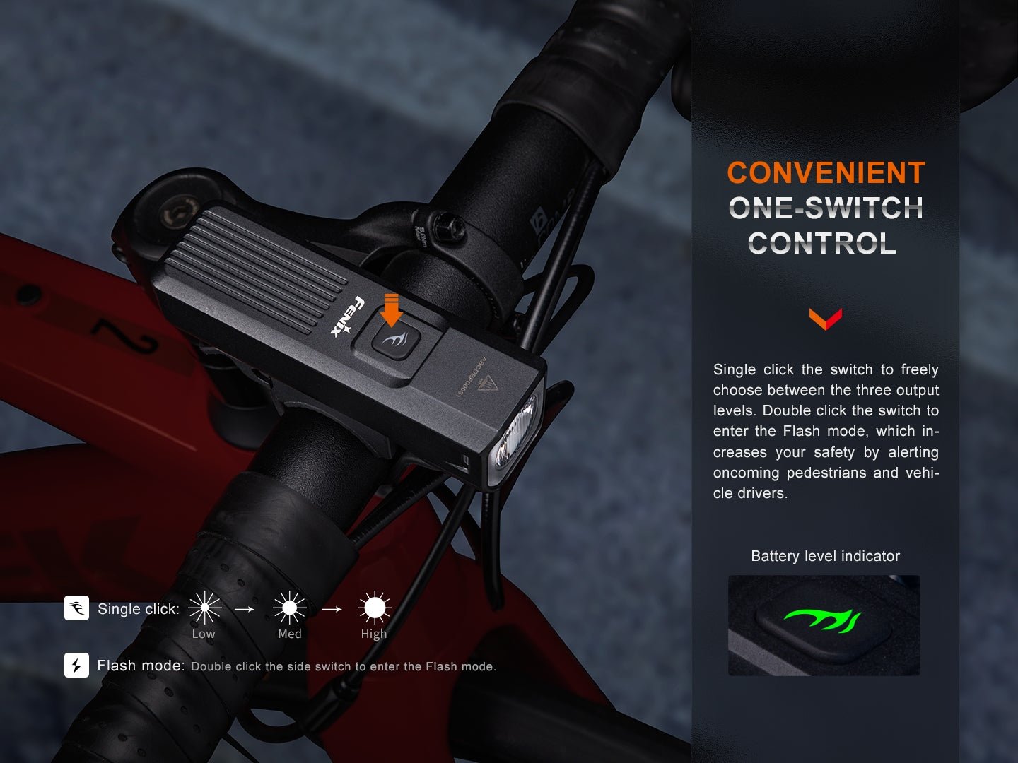 Fenix BC15R Lightweight Rechargeable Bicycle Light Fenix Store