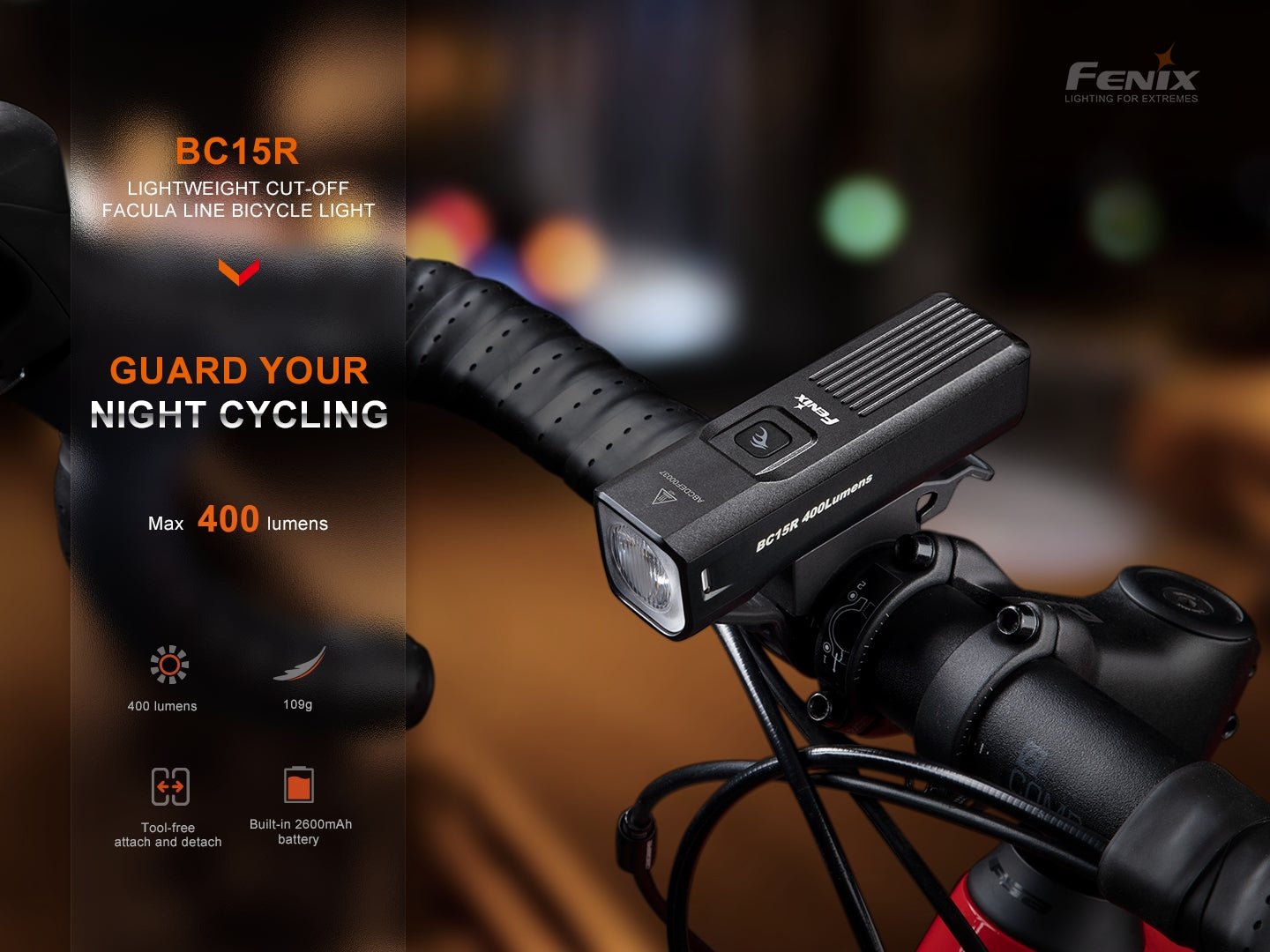 Fenix BC15R Lightweight Rechargeable Bicycle Light Fenix Store