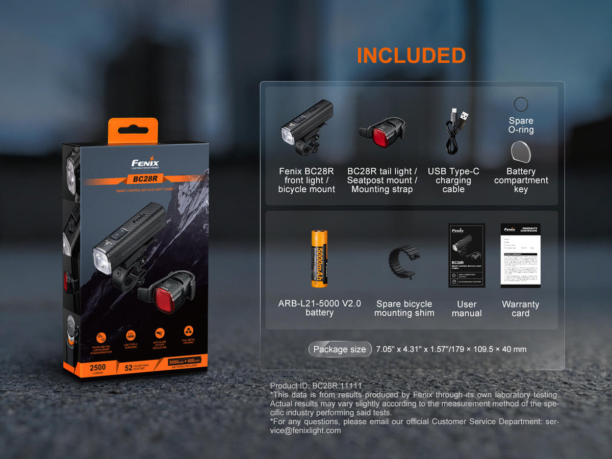Fenix BC28R Smart Head & Tail Bike Light Combo Fenix Store