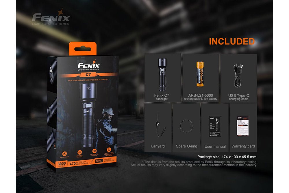 Fenix C7 High-performance Rechargeable LED Flashlight - 3000 Lumens Fenix Store