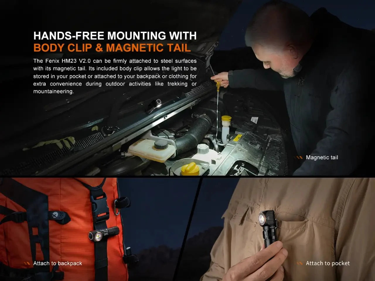 Fenix HM23 V2.0 Lightweight Detachable AA Headlamp Fenix Store