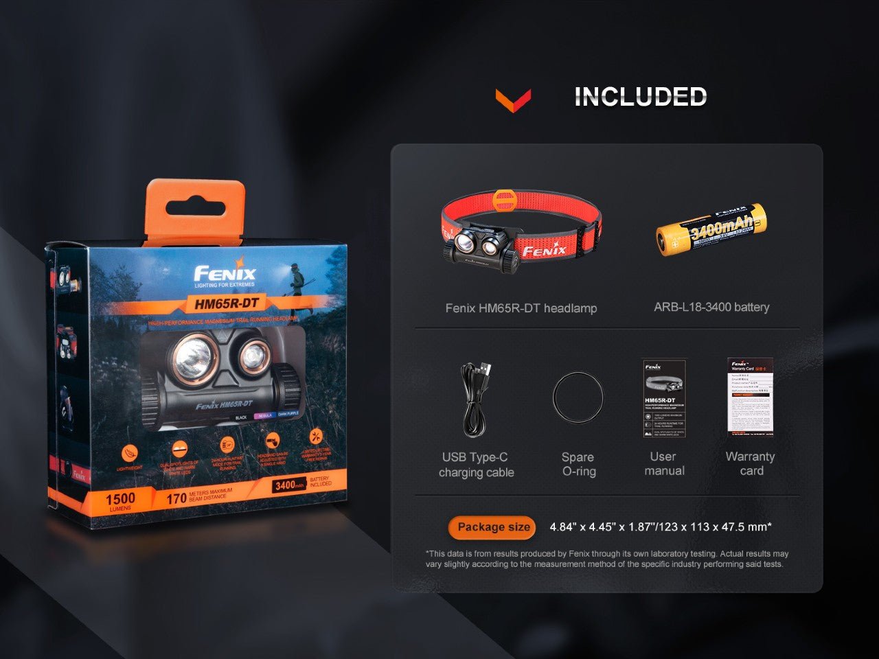 Fenix HM65R-DT Trail Running LED Headlamp Fenix Store