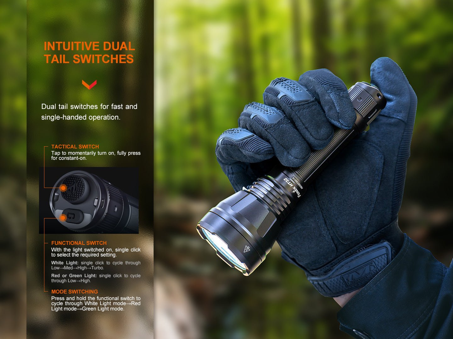 Fenix HT32 Hunting Flashlight with Red & Green Output Fenix Store