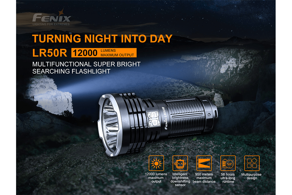 Fenix LR50R Multifunctional LED Search Light - 12000 Lumens Fenix Store