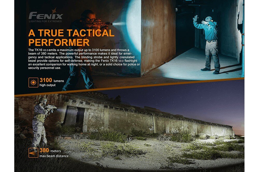Fenix TK16 V2.0 Tactical Flashlight - 3100 Lumens Fenix Store