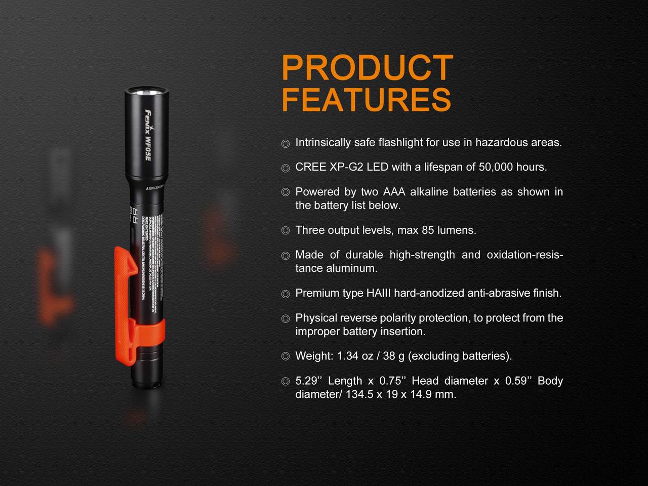 Fenix WF05E Intrinsically Safe Flashlight Fenix Store