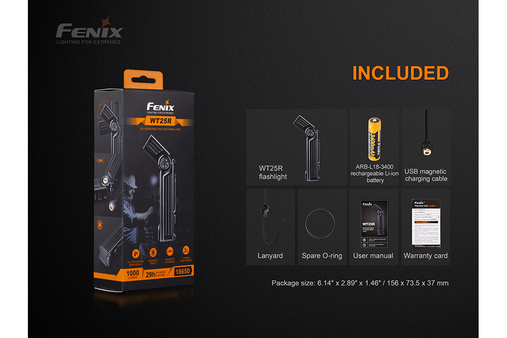 Fenix WT25R Adjustable Head LED Flashlight - 1000 Lumens Fenix Store