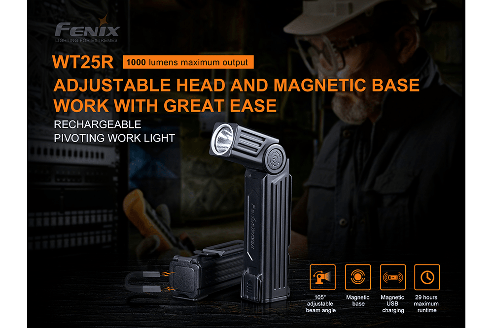 Fenix WT25R Adjustable Head LED Flashlight - 1000 Lumens Fenix Store