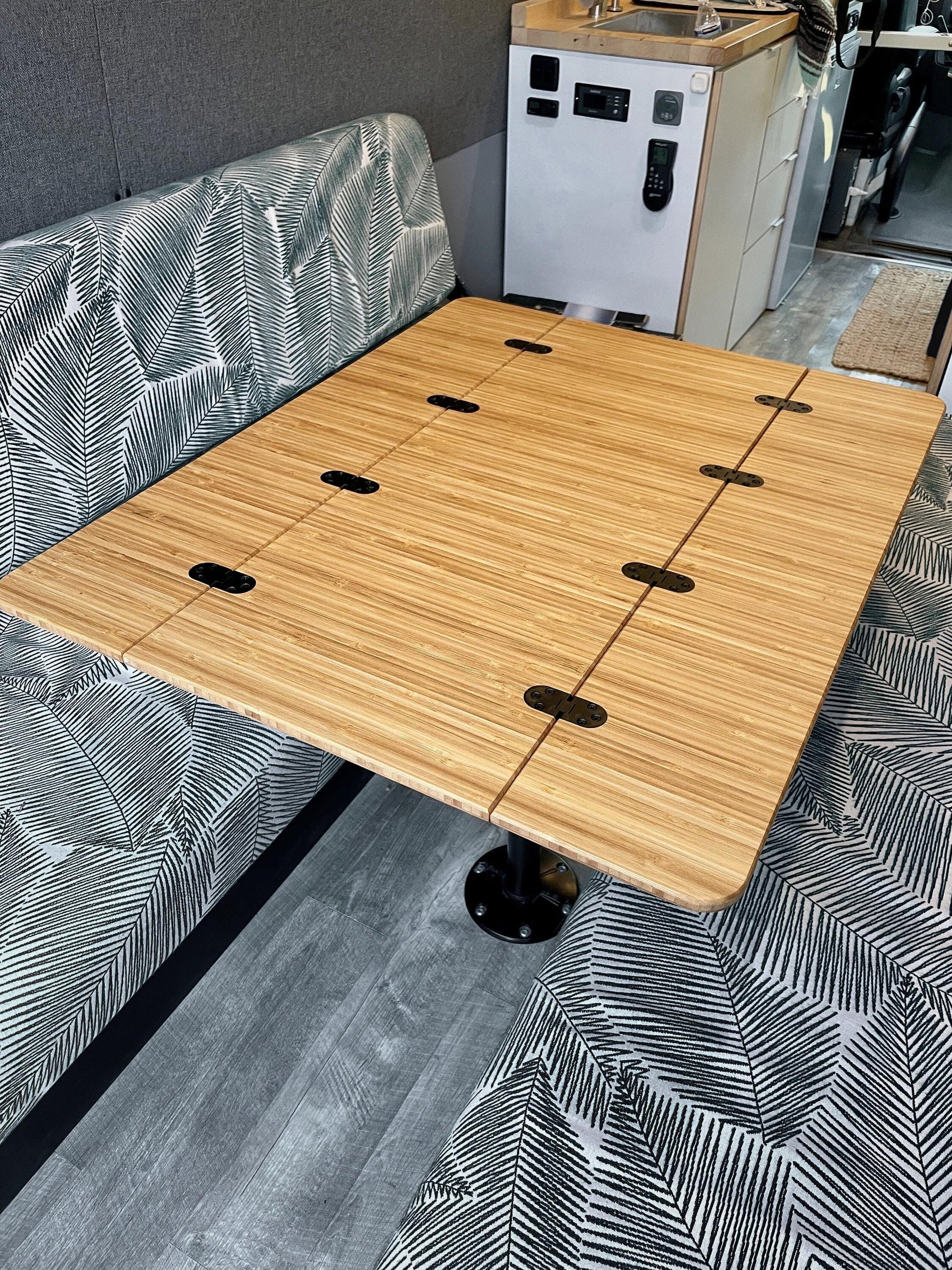 The Horizon Dining Bamboo Table 1/2" Thick For Camper Vans and RVs Weekender Outdoors
