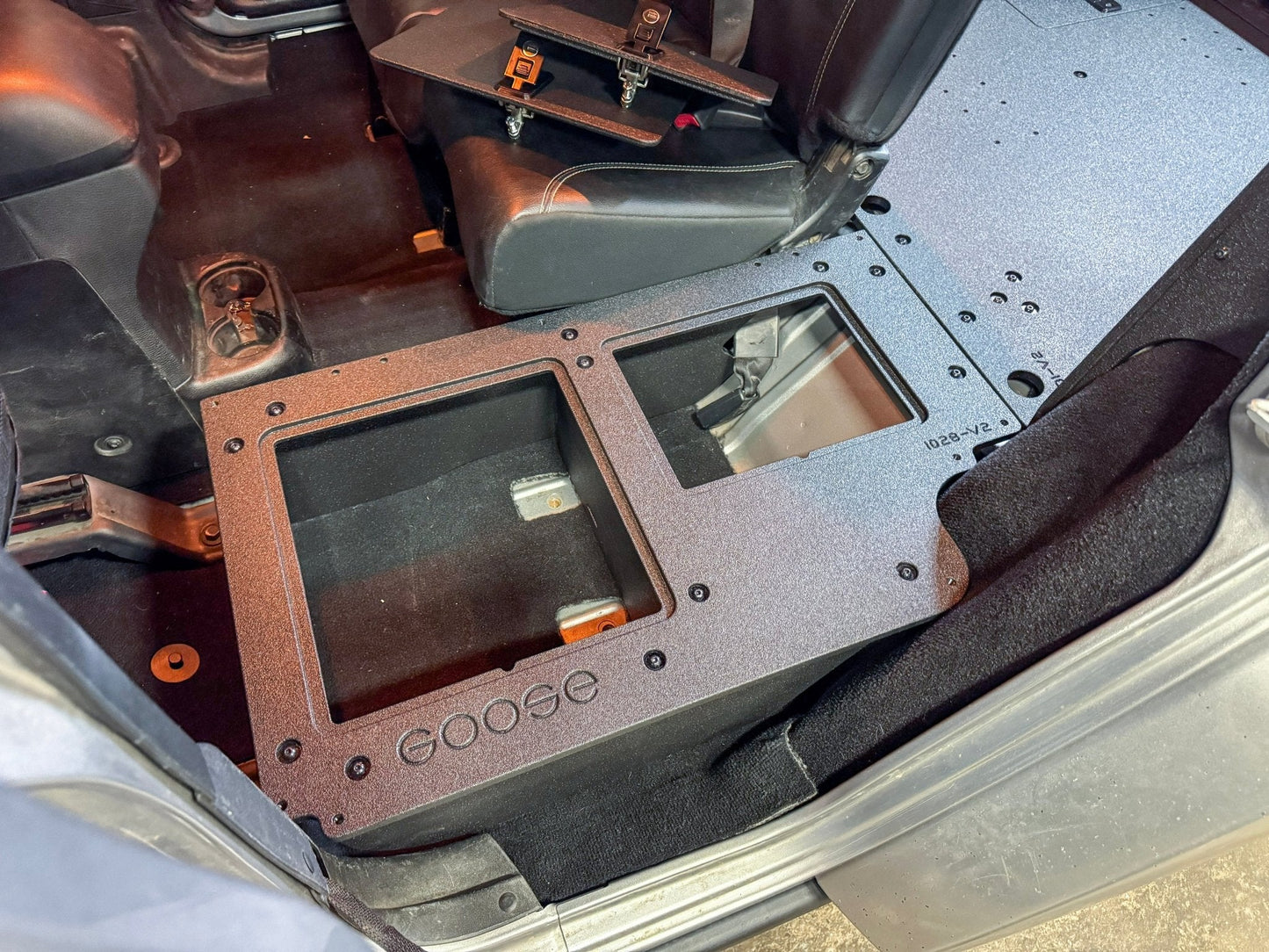 Jeep Wrangler 2007-2018 JKU 4 Door - Second Row Seat Delete Plate System - V2 Goose Gear
