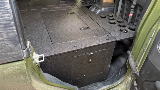 Jeep Wrangler 2018-2023 JLU 4 Door - Second Row Seat Delete Plate System - 8" or 10" Module Based Goose Gear