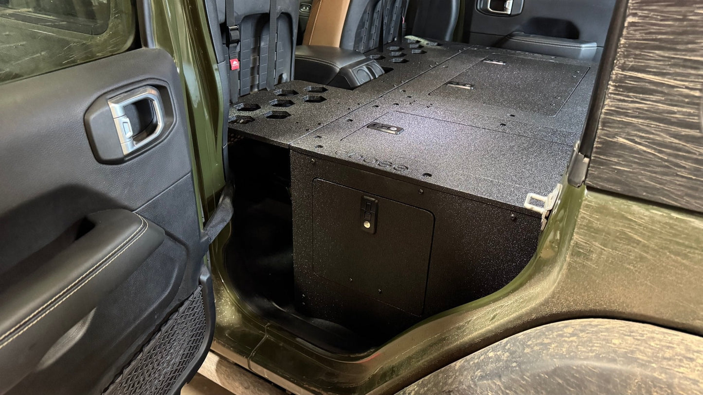 Jeep Wrangler 2018-2023 JLU 4 Door - Second Row Seat Delete Plate System - 8" or 10" Module Based