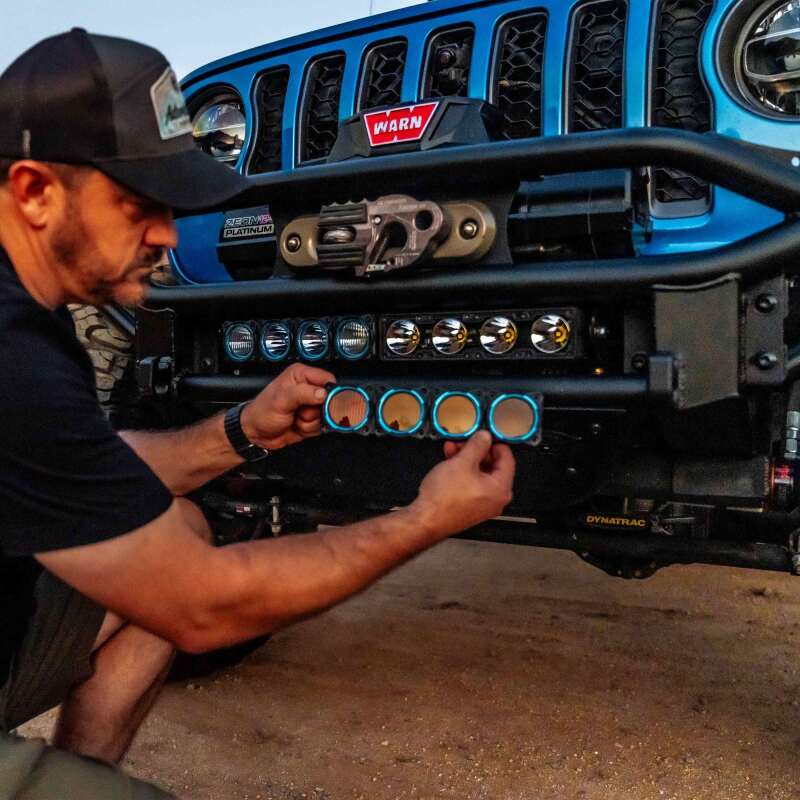 KC HiLiTES FLEX ERA LED Light Bar Bezel Kit for 10in. Segments - Blue Dunes 2 Dezert SXS