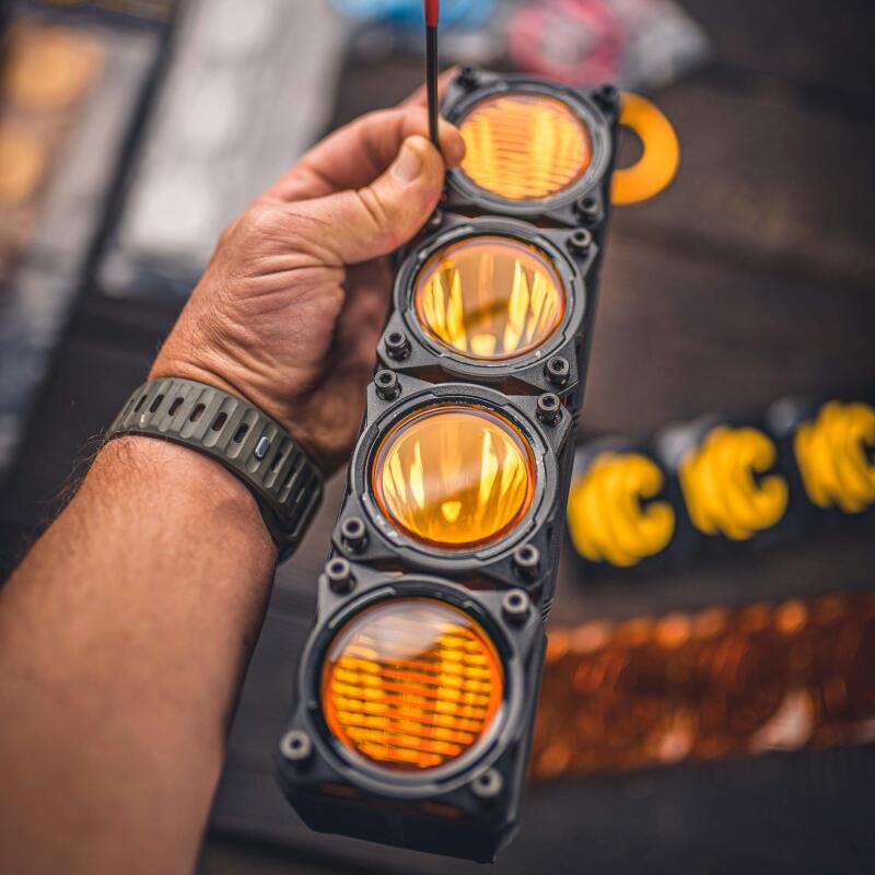 KC HiLiTES FLEX ERA LED Light Bar Bezel Kit for 10in. Segments - Gloss Black Dunes 2 Dezert SXS