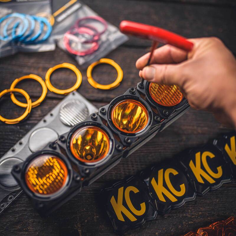 KC HiLiTES FLEX ERA LED Light Bar Bezel Kit for 10in. Segments - Gloss Black Dunes 2 Dezert SXS