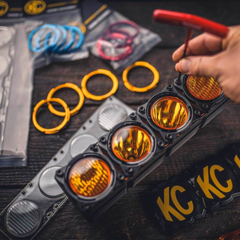 KC HiLiTES FLEX ERA LED Performance Yellow Combo Lens for Light Bars Dunes 2 Dezert SXS
