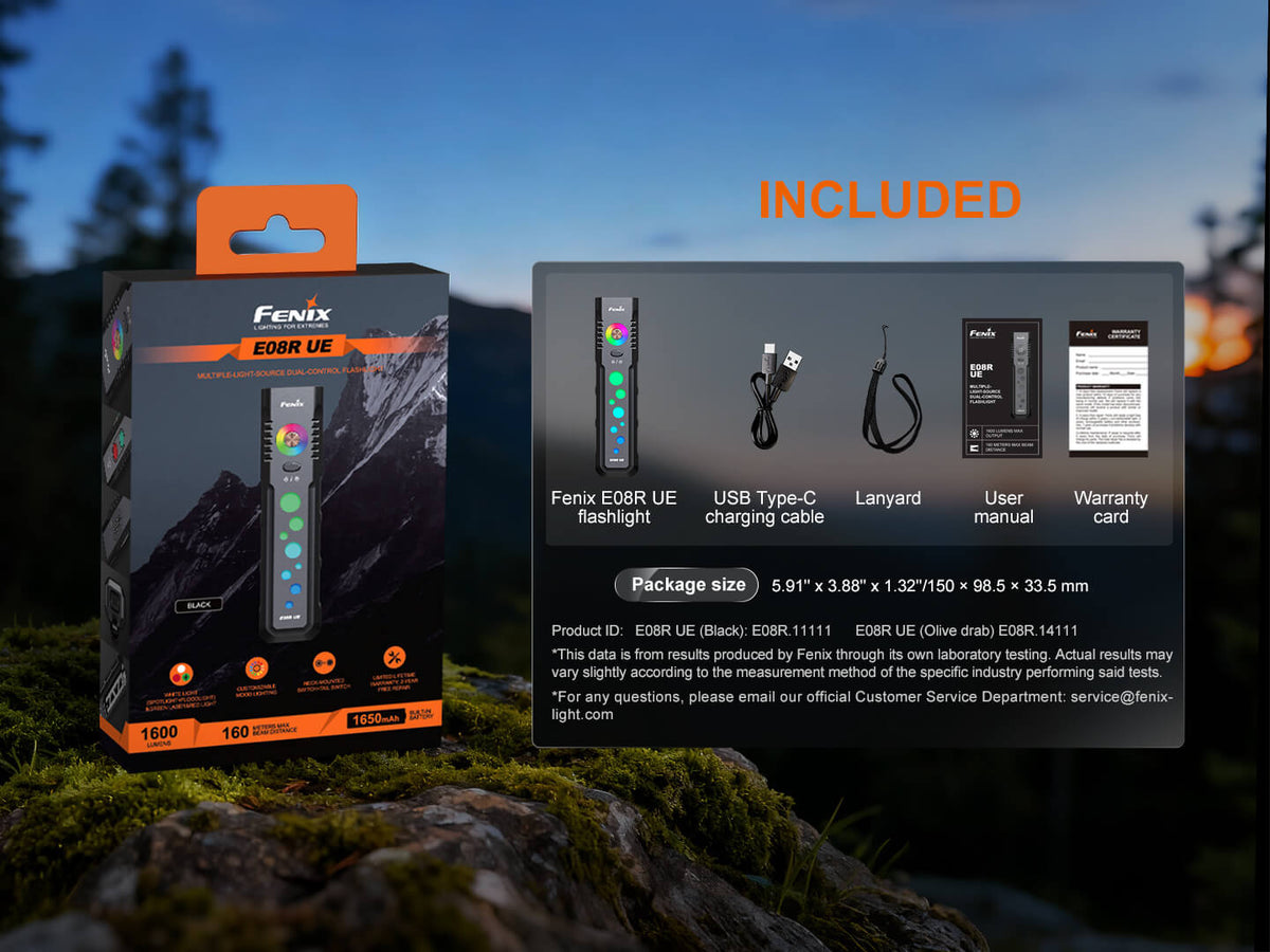 Fenix E08R UE Multi-Light EDC Flashlight With Red Light & Green Laser Fenix Store
