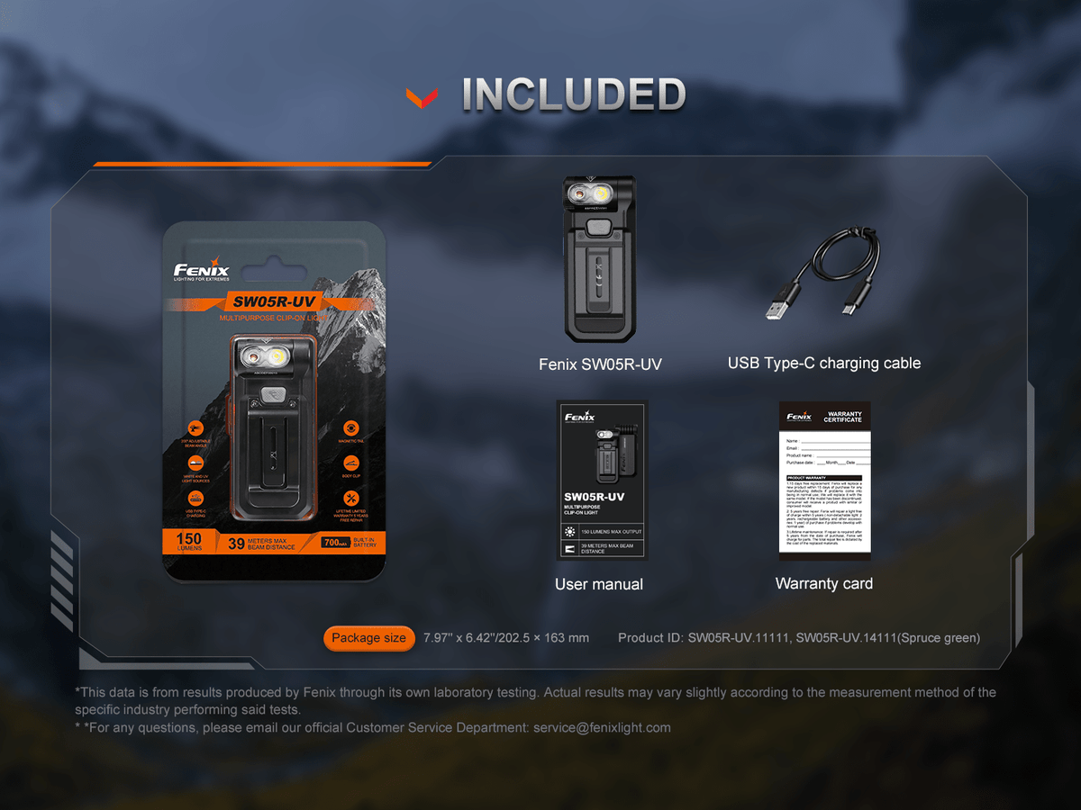 Fenix SW05R Multipurpose Clip-On Light with Red or UV Output Fenix Store